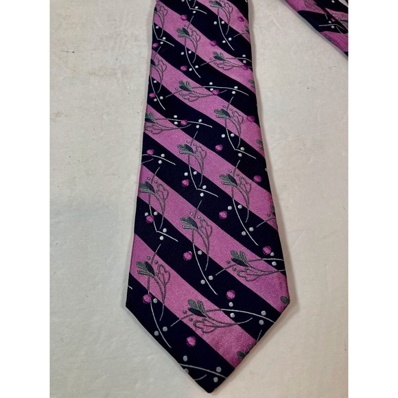 Robert Graham Mens Embroidery Striped 100% Silk Tie - Knowledge-Wisdom-Truth - Picture 2 of 5